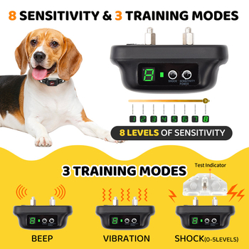 Pametna obučna ogrlica za pse s automatskom kontrolom laje, vibracija i električni šok, ABS