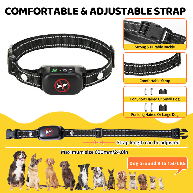 Pametna obučna ogrlica za pse s automatskom kontrolom laje, vibracija i električni šok, ABS