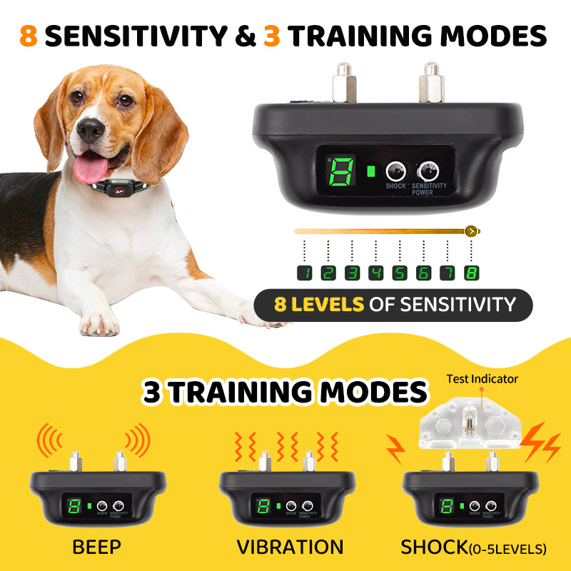 Pametna obučna ogrlica za pse s automatskom kontrolom laje, vibracija i električni šok, ABS