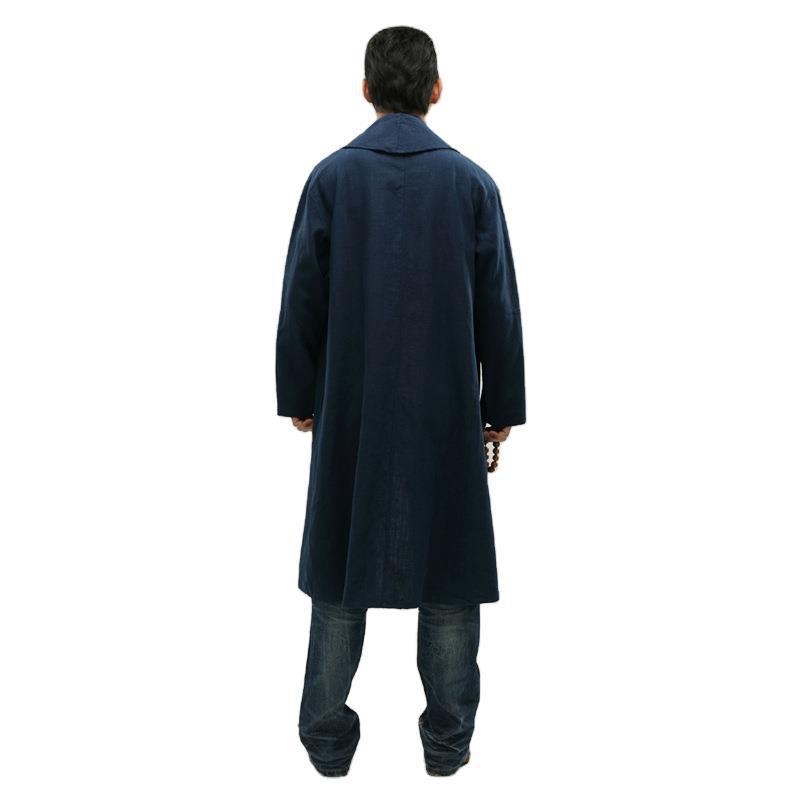 Férfiaknak etnikus stílusú szélkabát reverrel, hosszú, bő szabás