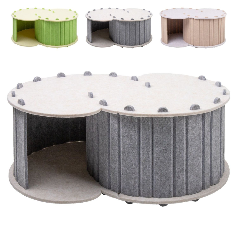 Macska fészek négy évszakos, dupla rétegű, meleg filcből, levehető és hordozható