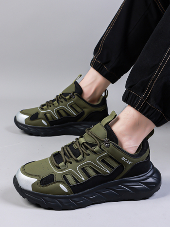 Pantofi de drumeție - șiret frontal, căptușeală din plasă, partea superioară din piele sintetică, talpă intermediară PU, talpă MD