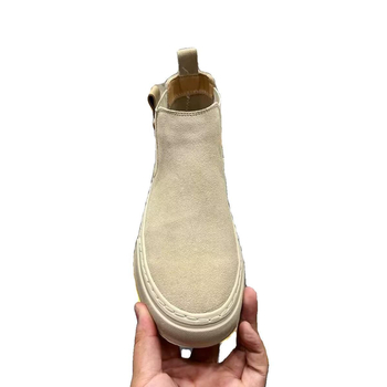 Férfi velúr magas szárú Chelsea csizma textil béléssel, gumitalppal, PU talpabetéttel, középmagas szár, melegen tart