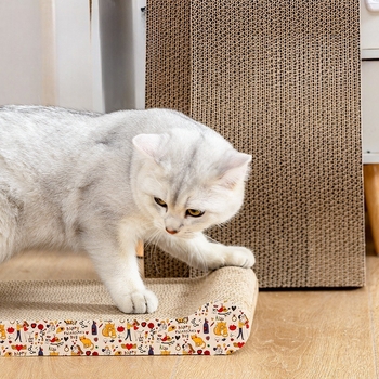 Placă de zgâriere pentru pisici din hârtie ondulată îngroșată, cu cuib pentru pisici, rezistentă la zgârieturi și mușcături, jucărie pentru distracție autonomă