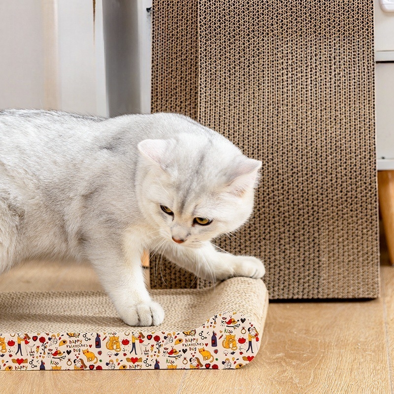 Placă de zgâriere pentru pisici din hârtie ondulată îngroșată, cu cuib pentru pisici, rezistentă la zgârieturi și mușcături, jucărie pentru distracție autonomă