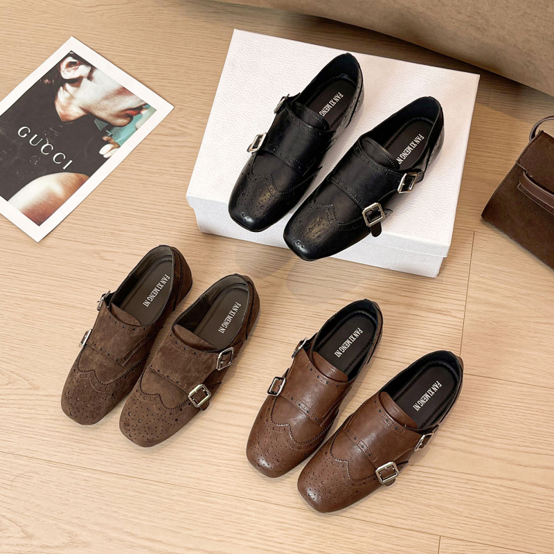Ženski loafers — okrugli vrh, gornji dio od super fiber, potplat od beef tendon, niski ravni petu