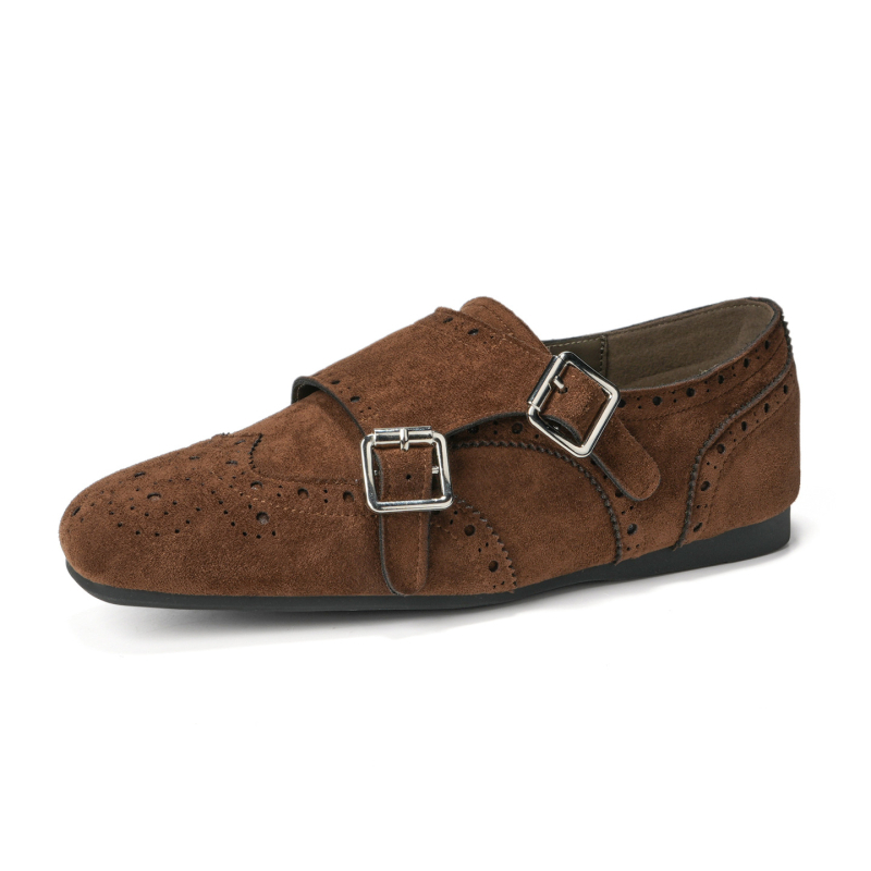 Ženski loafers — okrugli vrh, gornji dio od super fiber, potplat od beef tendon, niski ravni petu