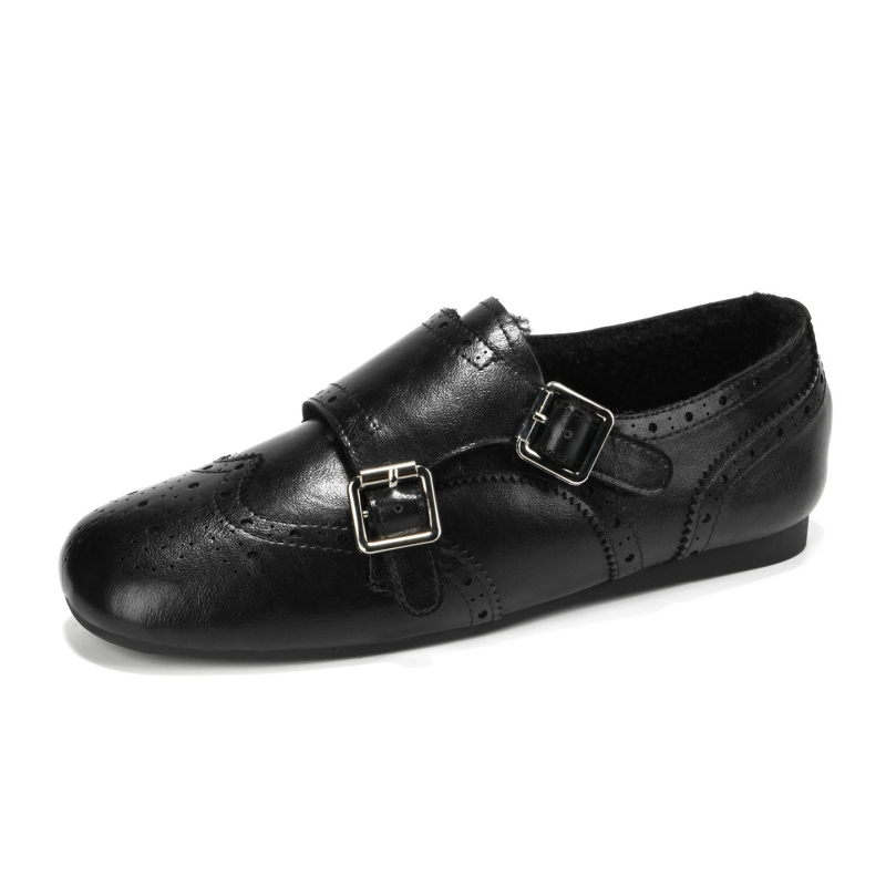Ženski loafers — okrugli vrh, gornji dio od super fiber, potplat od beef tendon, niski ravni petu