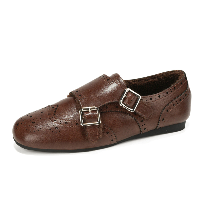 Ženski loafers — okrugli vrh, gornji dio od super fiber, potplat od beef tendon, niski ravni petu