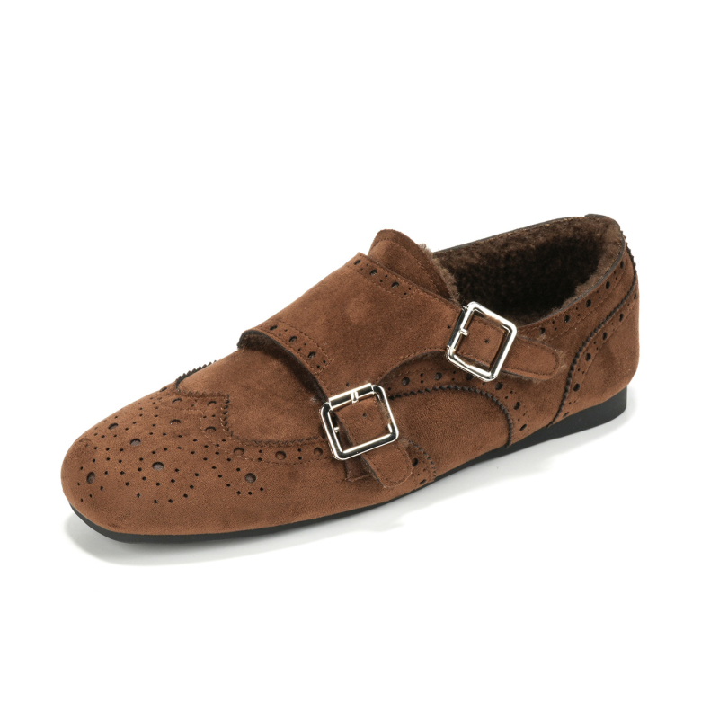 Ženski loafers — okrugli vrh, gornji dio od super fiber, potplat od beef tendon, niski ravni petu