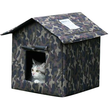 Cuib pentru pisici - cu material Oxford, impermeabil și cald, pentru exterior, utilizare pe tot timpul anului