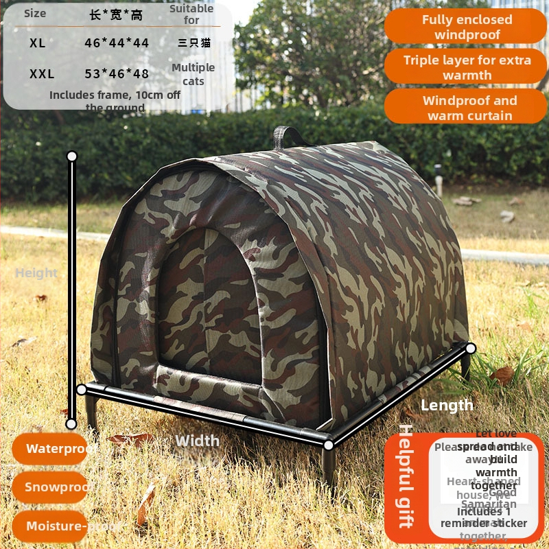 Vanjska zatvorena kućica za mačke, topla i prostrana, s debelim zidovima, vodootporna i otporna na ugrize, pogodna za sve sezone