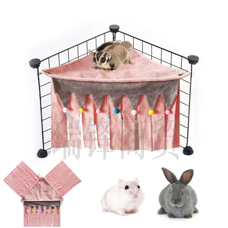 Flanel anyagú hörcsög-hammock háromoldalú sarok sátorral