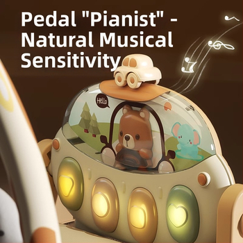 Dječji pianino-gimnastika s pedalama – plastična igračka za dob 0–3 godine, 11 funkcija