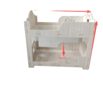 Casă pentru pisici din lemn, cu mai multe etaje, cu pat pentru pisică și placă de zgâriere dublă, pentru interior, utilizare pe tot anul