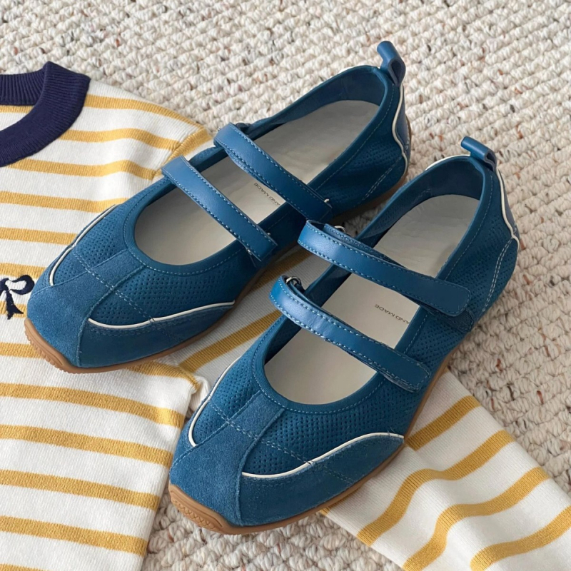 Pantofi Mary Jane pentru femei cu înălțime internă ascunsă, Velcro, partea superioară din piele, căptușeală din lână de oaie, talpă din cauciuc