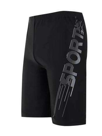 Muške duge kupaće hlače s otiskom, poliester, boxer stil