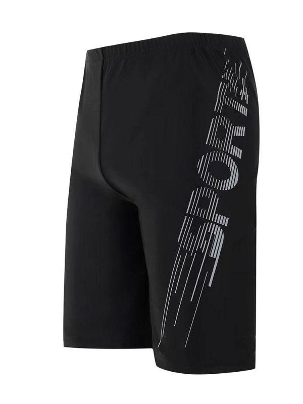 Muške duge kupaće hlače s otiskom, poliester, boxer stil