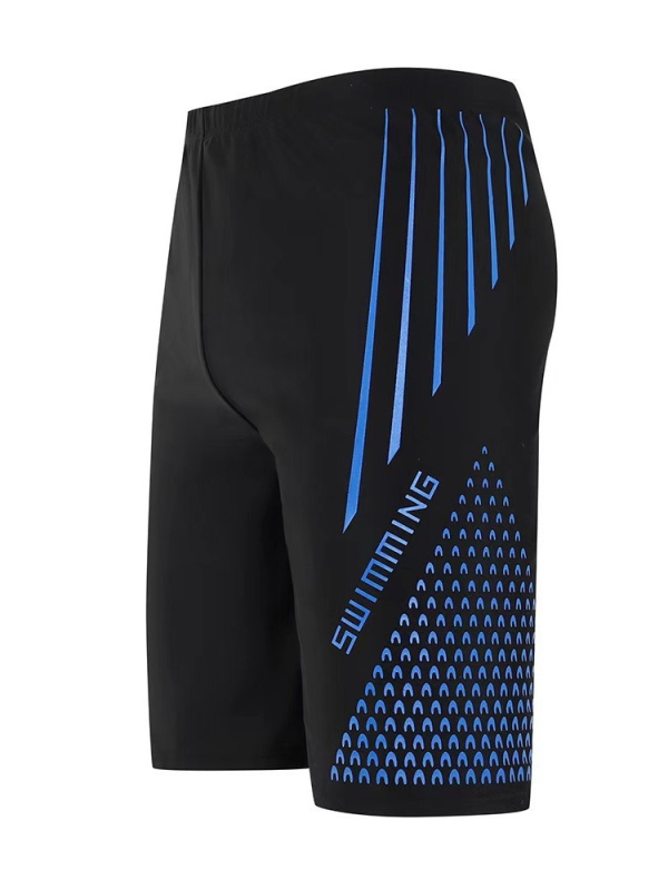 Muške duge kupaće hlače s otiskom, poliester, boxer stil