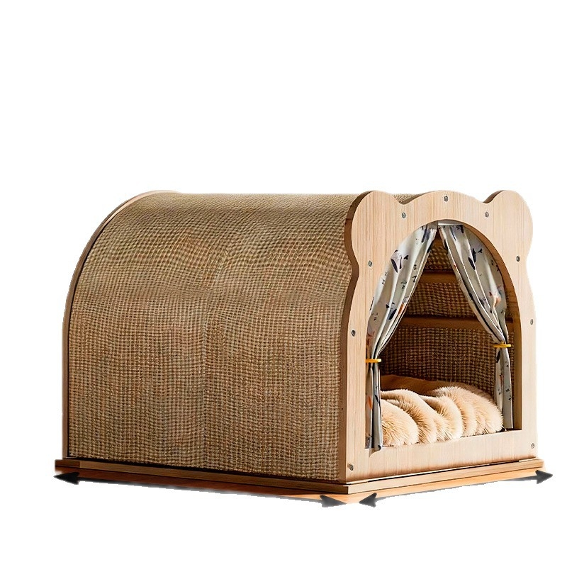 Leben Placă de zgâriere pentru pisici cu cuib – Totul într-unul, rezistent la zgârieturi, uzură, fără scăpare de păr, cuib pentru toate anotimpurile