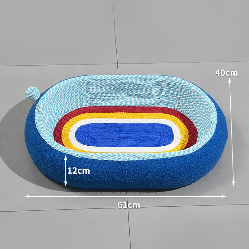 Cuib pentru pisici și placă de zgâriere — Tot în unu, pat pentru toate anotimpurile, din sisal, respirabil