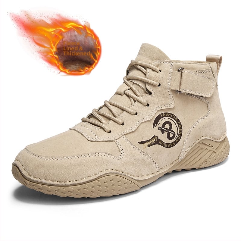 Férfi bőrből készült Martin csizma, velúr bőr felsőrész, vamp pigskin, gumitalp, meleg bélés