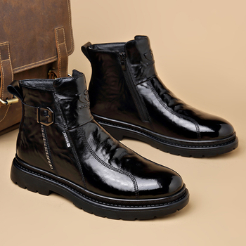 Muške Chelsea čizme od prave kože, prozračna podstava, bočni zatvarač, gumena potplat