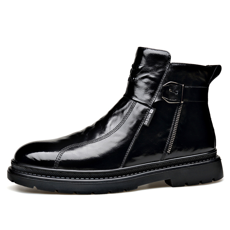 Muške Chelsea čizme od prave kože, prozračna podstava, bočni zatvarač, gumena potplat