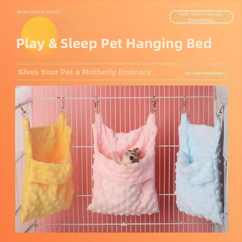 Mahaku hörcsög fészek függő hamakkal – Bean fleece, egész éves meleg, harapás elleni