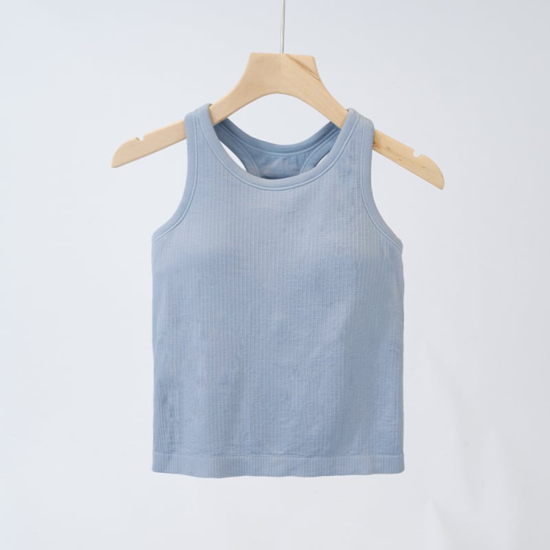 Ženska ljetna joga majica s I-oblikom leđa i jastučićem za prsni koš, visokim strukom, brzo se suši, prozračna