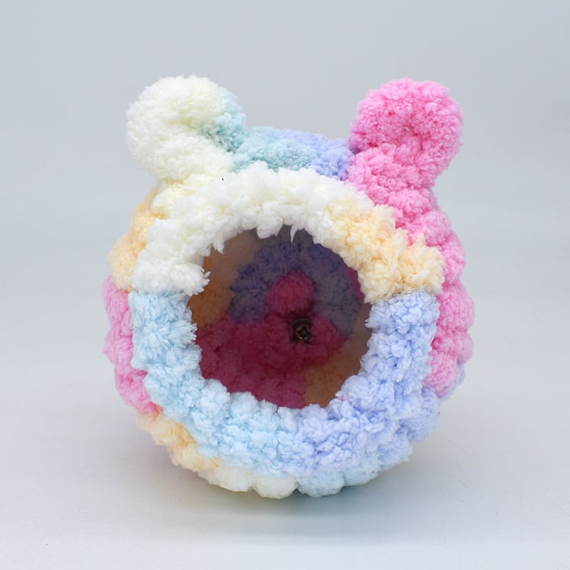 Cuib pluș pentru hamster – rotund, pentru interior, iarnă, material poliester, menține căldura și oferă odihnă și ascunzătoare