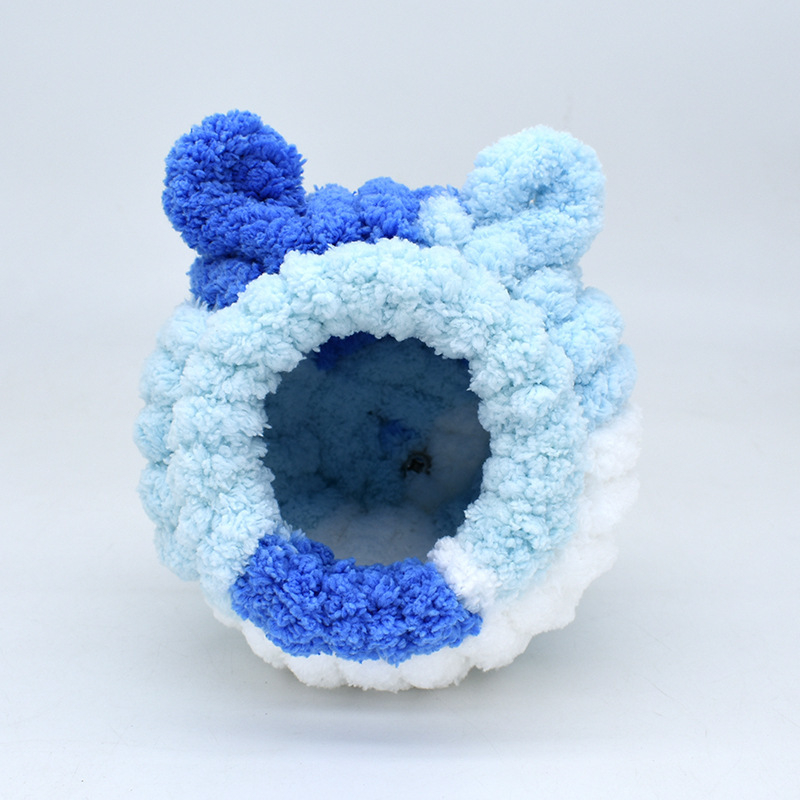 Cuib pluș pentru hamster – rotund, pentru interior, iarnă, material poliester, menține căldura și oferă odihnă și ascunzătoare