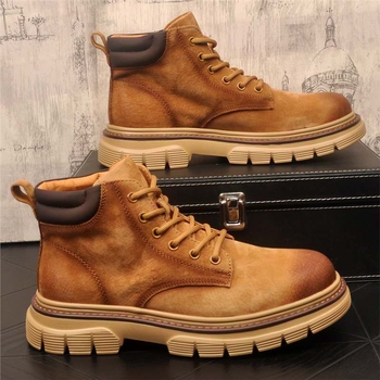 Muške vintage Martin čizme, kratke čizme za vanjsku/radnu, gornji dio od teleće kože, đon od gumene pjene, unutarnja mrežasta podstava