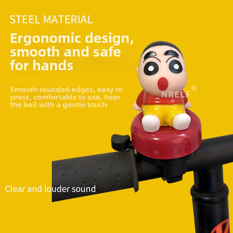 Železný zvonček pre detské balančné bicykle a kočíky, hlasný zvuk, roztomilý karikatúrny dizajn, bez personalizácie