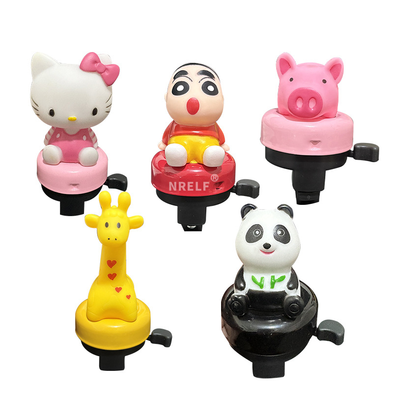 Железен звънец за детски балансиращи велосипеди и детски колички, мощен клаксон, симпатичен карикатурен дизайн, без персонализация