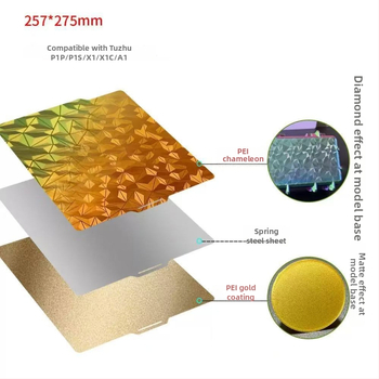 Rugós acél PEI lemez 3D nyomtató melegágyhoz, kompatibilis az A1/P1S/X1C modellekkel