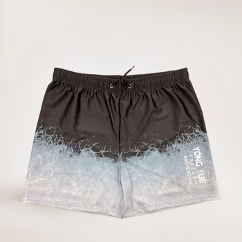 Boxer de baie pentru bărbați, croială lejeră, model imprimeu, țesătură poliester, greutate 220 g