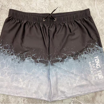 Boxer de baie pentru bărbați, croială lejeră, model imprimeu, țesătură poliester, greutate 220 g