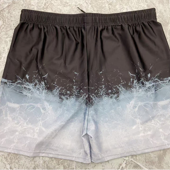 Boxer de baie pentru bărbați, croială lejeră, model imprimeu, țesătură poliester, greutate 220 g