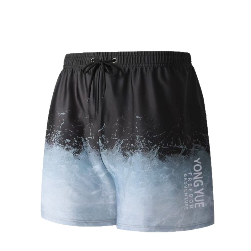 Boxer de baie pentru bărbați, croială lejeră, model imprimeu, țesătură poliester, greutate 220 g