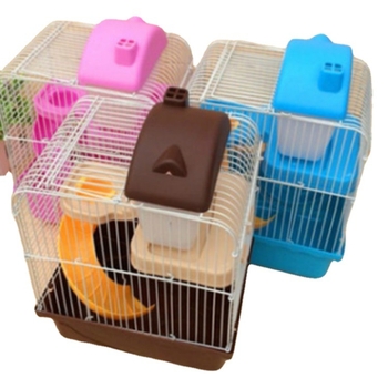 Kavez za hamster u stilu vile, plastični dvokatni kavez s prostorom za spavanje (Materijal: plastika; Podrijetlo: Wuhan; Brend: Pet Calf; Objekt: hamster)