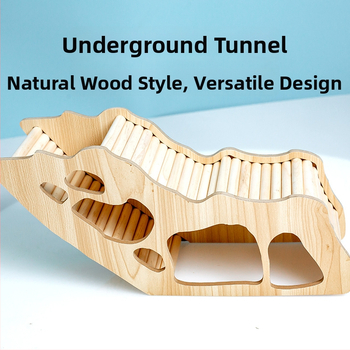 Fából készült hörcsög rejtekút, két szintes kialakítás, sajt alakú, beltéri játék
