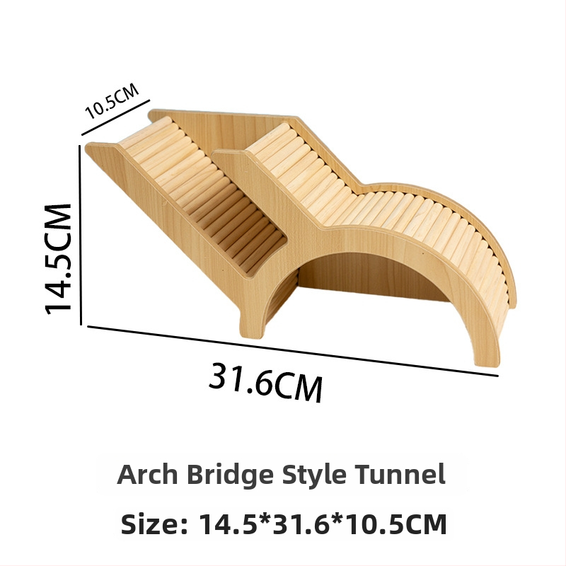 Fából készült hörcsög rejtekút, két szintes kialakítás, sajt alakú, beltéri játék