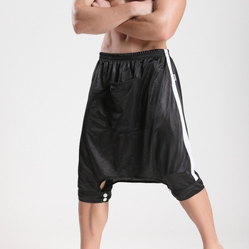 Férfi casual nadrág, laza szabás, középmagas derék, közepes hossz, poliészter rostok keveréke.