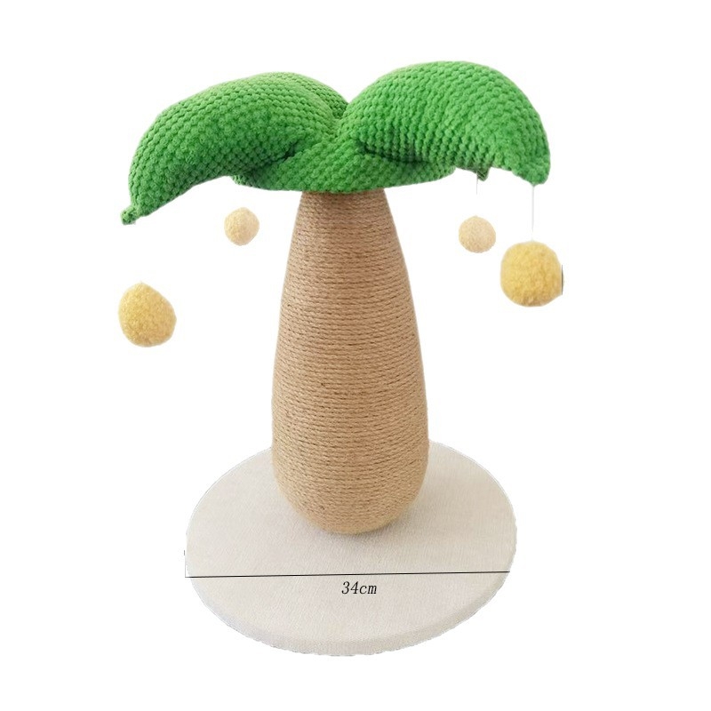 Miller Post de zgâriere pentru pisici cu frânghie de cânepă, placă densă, flanelă și spumă — stil pastoral