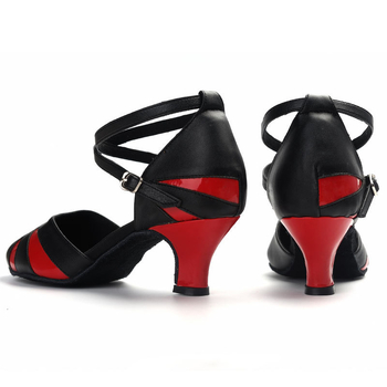 POVODA Latinsko plesno obuće za žene, gornji dio od sintetičke kože, potplat od dlakavog telećeg kože, prozračne i lake