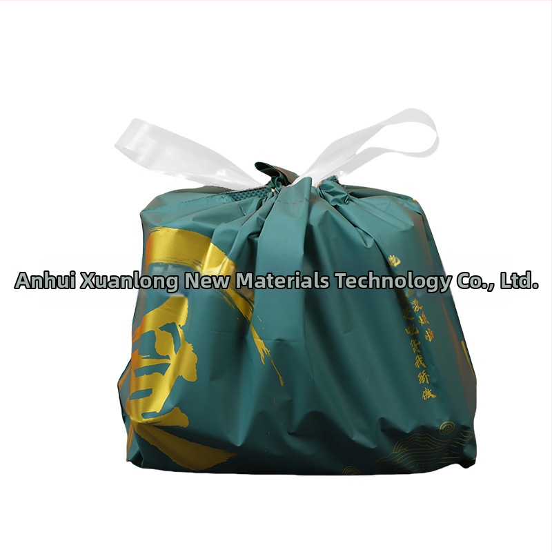 Jednorazová PE taška na donášku s šnúrkou – taška pre catering s potlačou loga, 50 kusov v balení