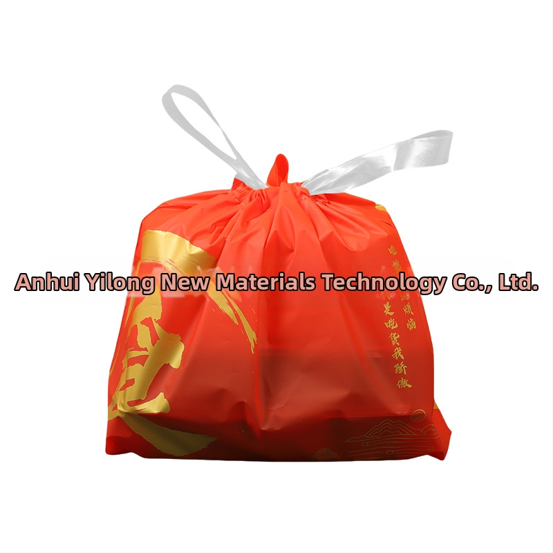 Jednorazová PE taška na donášku s šnúrkou – taška pre catering s potlačou loga, 50 kusov v balení