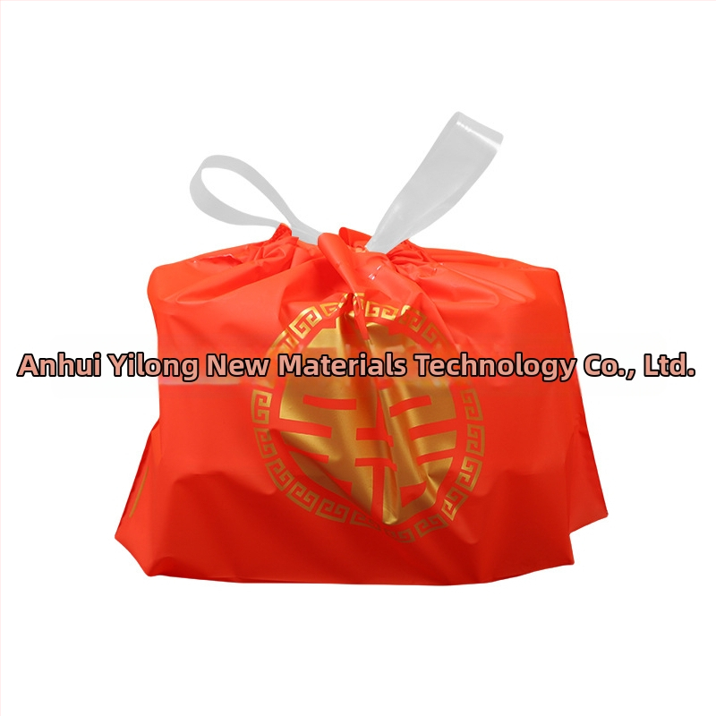 Jednorazová PE taška na donášku s šnúrkou – taška pre catering s potlačou loga, 50 kusov v balení