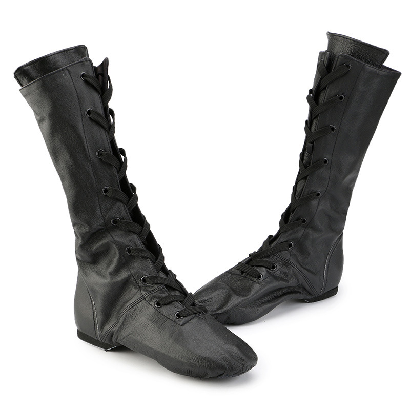 Pantofi de dans pentru adulți, partea superioară din piele artificială, talpă din piele, unisex, pentru balet, dans modern și dans latino, toate sezoanele